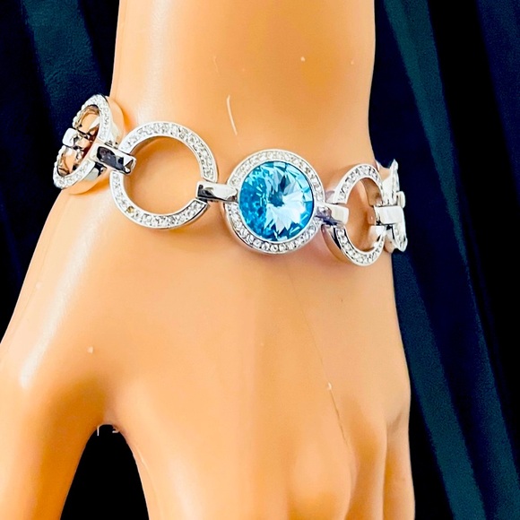Kay Jewelers Silver Bracelet with Blue Gemstone